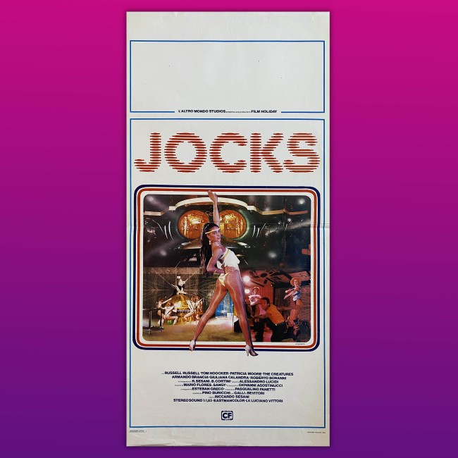 Locandina Jocks Claudio Saponi, Russel Russell, Emanuela Romano, 33X70 CM