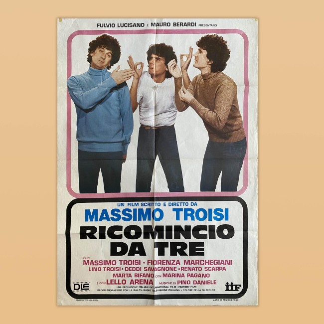 Manifesto Originale Ricomincio Da Tre Massimo Troisi 1980