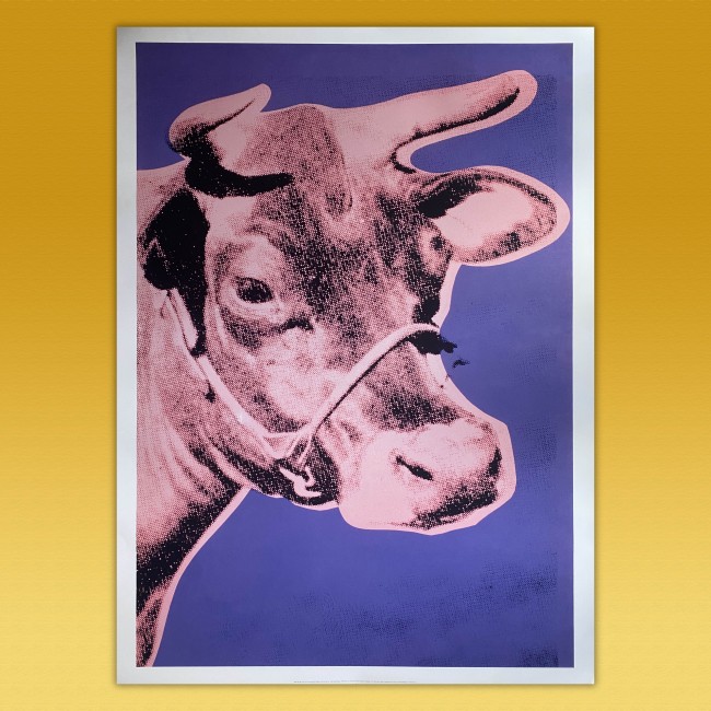 Poster Andy Warhol Cow,pink & purple - Mucca Pop Art