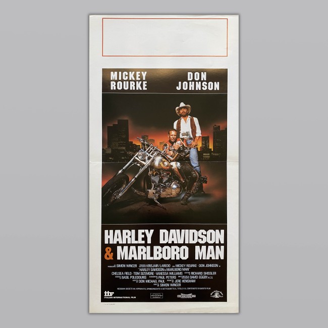 Harley Davidson E Marlboro Man Locandina Originale 33X70 CM