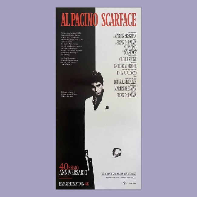 Film Poster Locandina Scarface - Al pacino - Brian De Palma - 33X70 CM