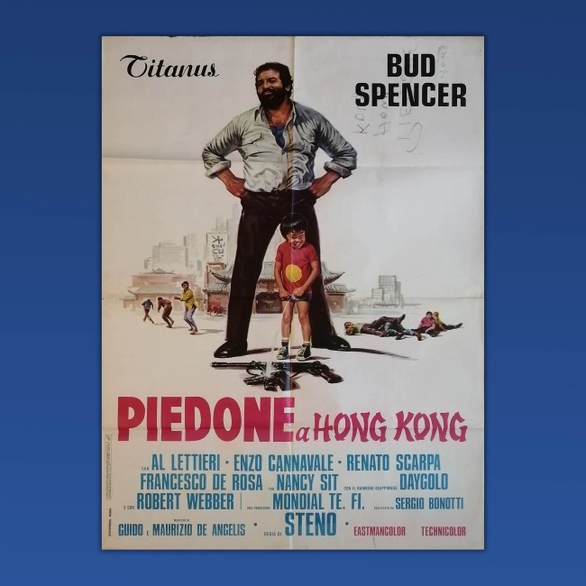 Manifesto Originale 2F Piedone A Hong Kong Bud Spencer 1975 - 100x140 CM