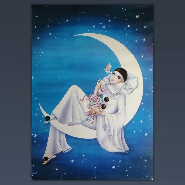 Poster Originale Vintage Pierrot By Kostas / Monaco 70x100 CM