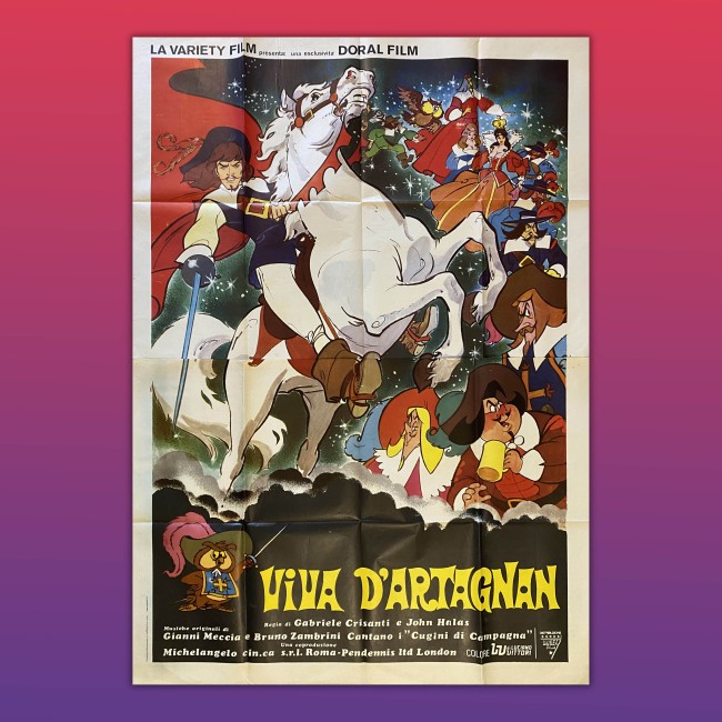 Poster Manifesto Viva D'artagnan 1977 Mousquetaires Du Roi 140X200 CM, Gabriele Crisanti