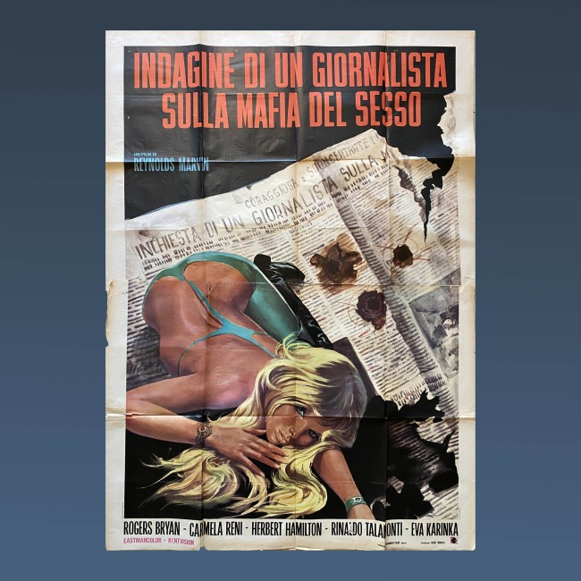 Poster Manifesto 4F Indagine Di Un Giornalista sulla mafia del sesso Eros-Center Hamburg 1969 140x200 CM