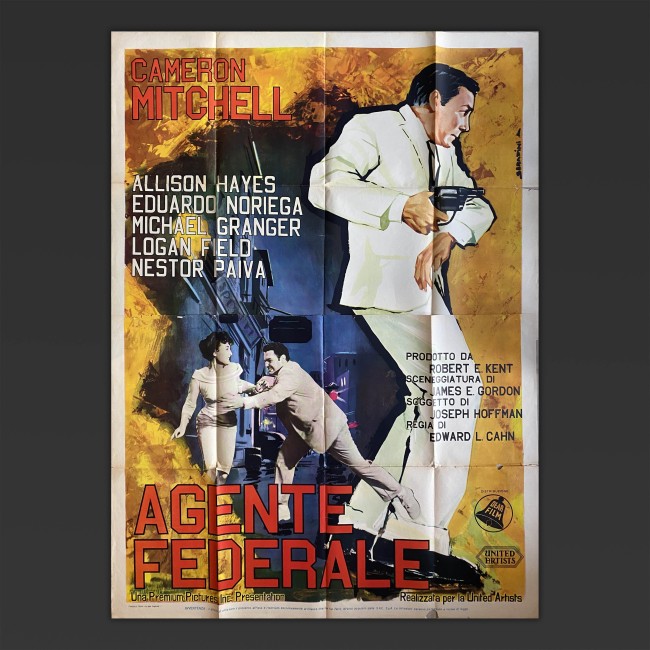 Poster Manifesto Originale Agente Federale Pier 5 Havana  - Cameron Mitchell, Allison Hayes